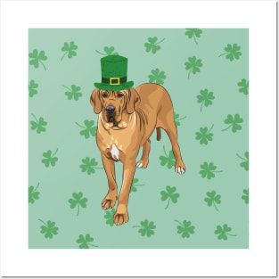 Fawn Great Dane with Saint Patrick's Day Theme Posters and Art